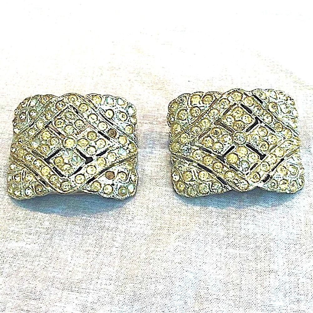 Signed Holfast Pat App Rhinestone ShoeClip Buckles